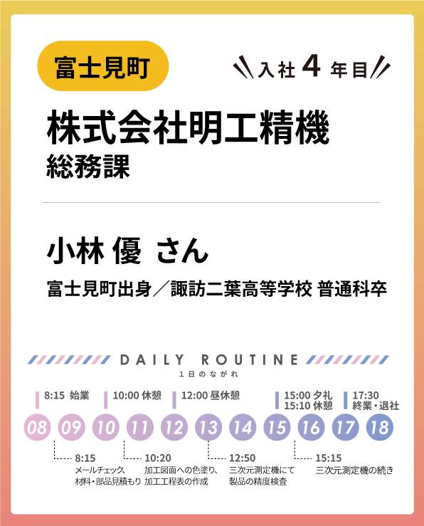 2025-小林　優さん 諏訪市・岡谷市・下諏訪町・茅野市・原村・富士見町 就職ガイダンス